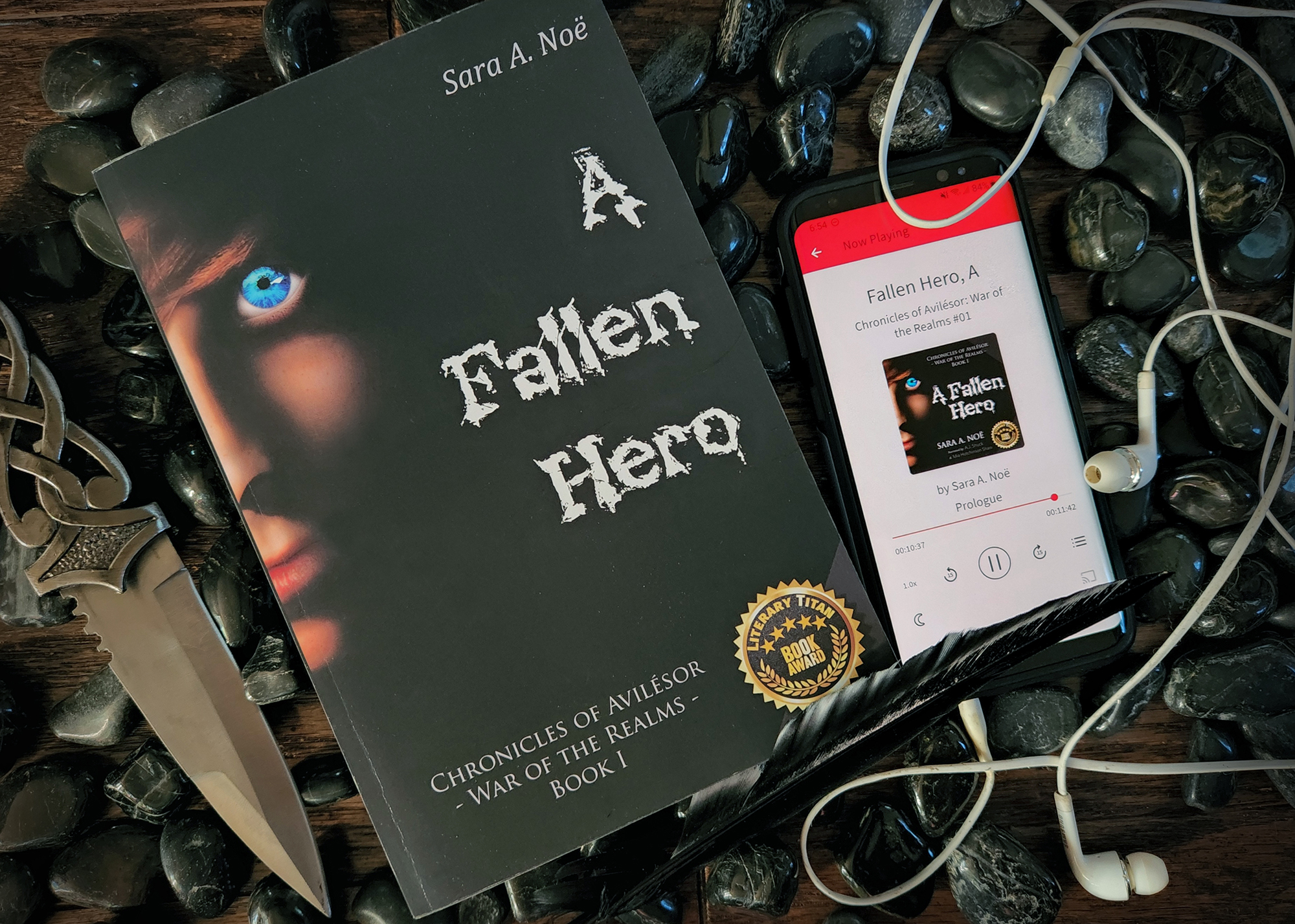 A Fallen Hero paperback and audiobook