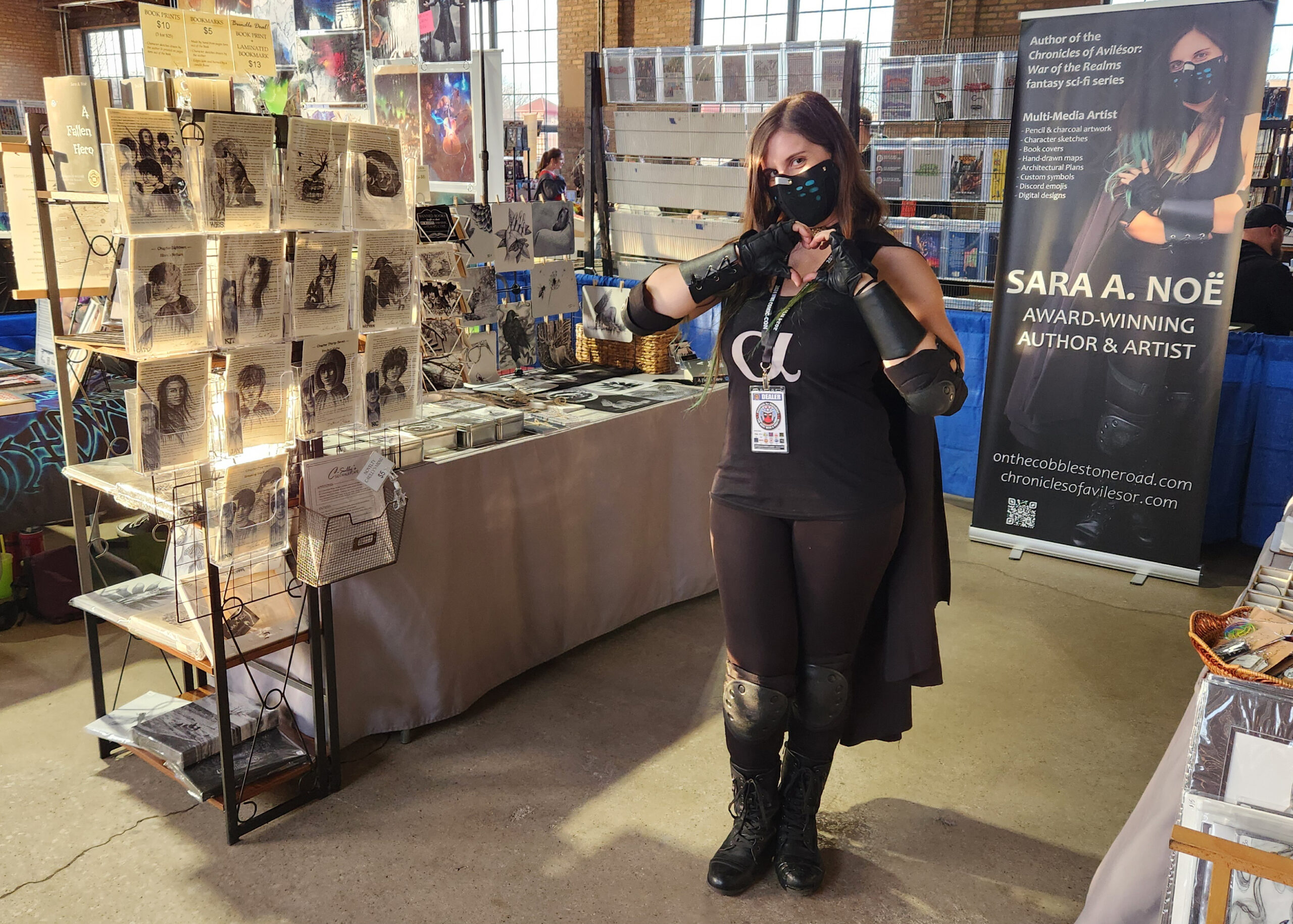 Author and artist Sara A. Noe in cosplay at the NWI Comic-Con in Crown Point, IN