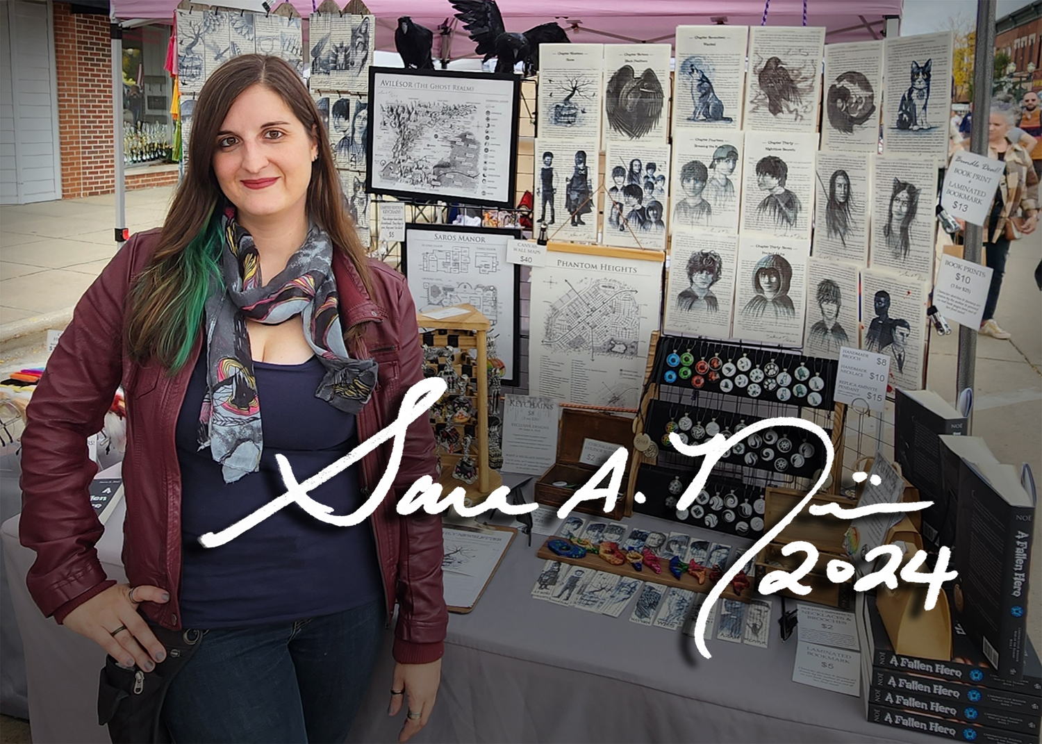 Author and artist Sara A. Noe at her event booth