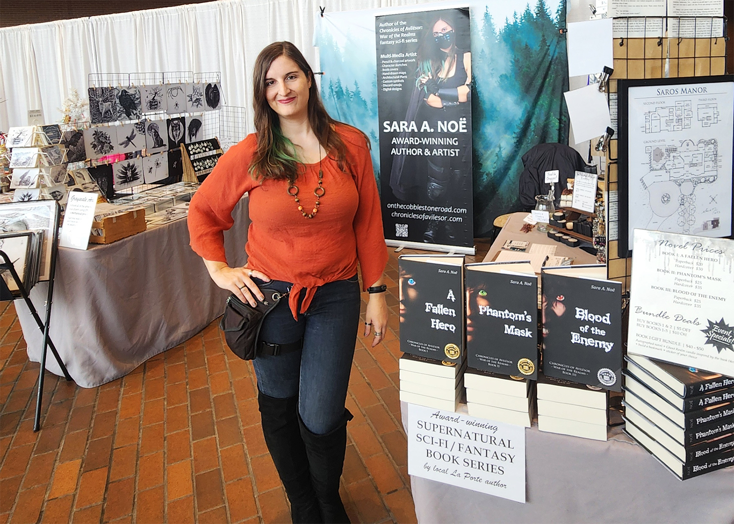 Author Sara A. Noe at her booth