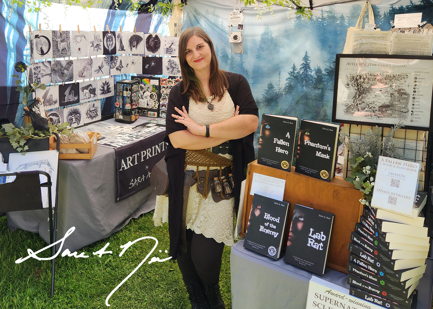 Author and artist Sara A. Noe at her booth